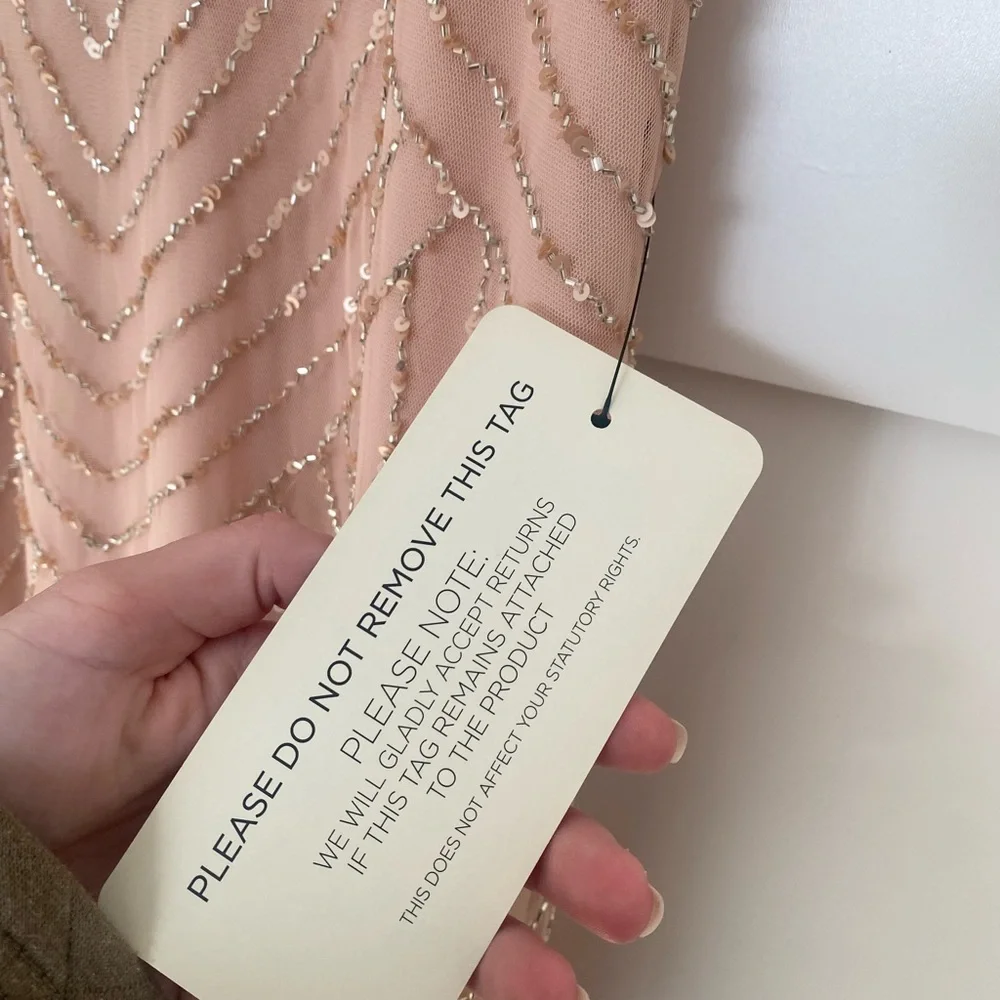 NWT Adrianna Papell Art Deco Beaded Blouson Gown - Picture 3 of 7